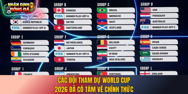 Các đội tham dự World Cup 2026 đã có tấm vé chính thức
